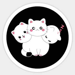 White Cat Cerberus Sticker